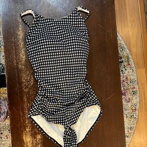 Talbots x Miraclesuite Black and White Checkered Swimsuit